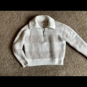 Fuzzy plaid Jessica Simpson half-zip